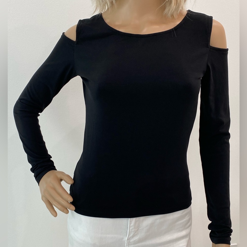 Open-Shoulder Black Top